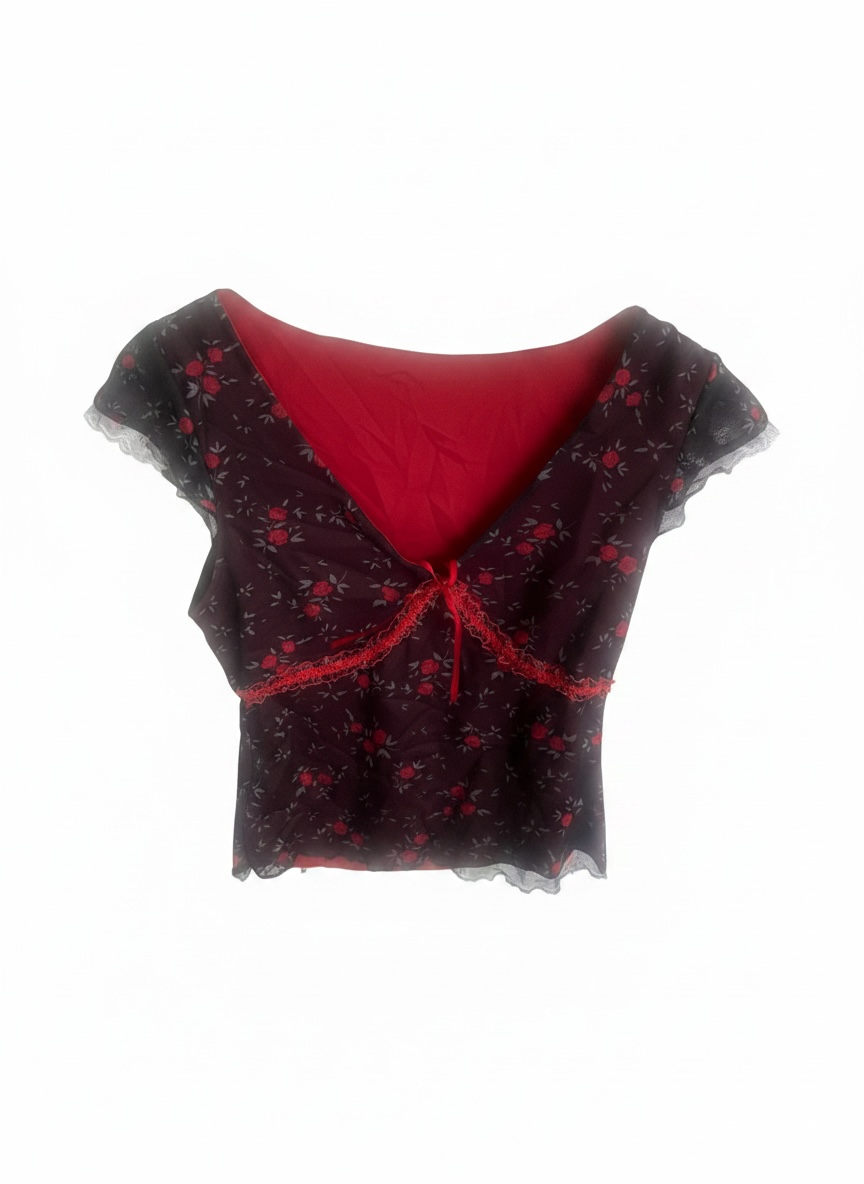 Y2K Cami Red Rose