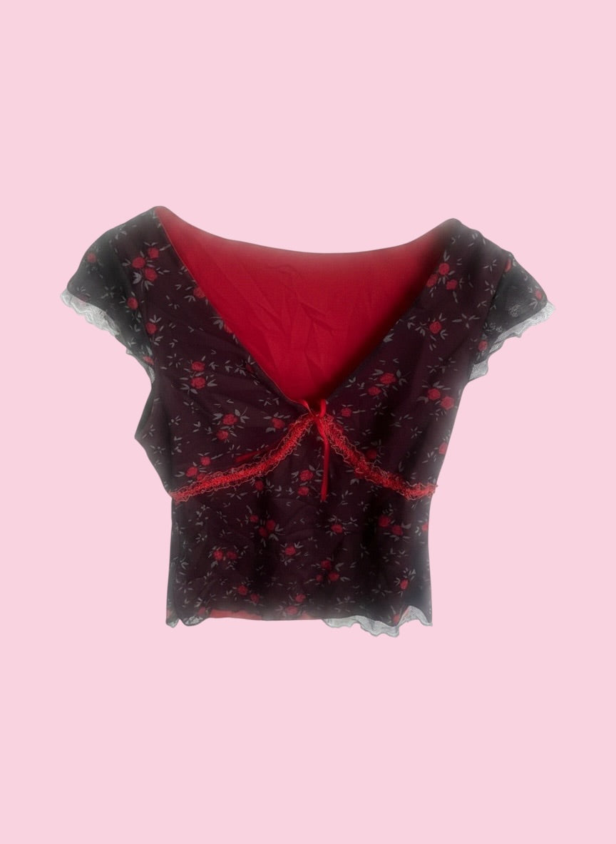 Y2K Cami Red Rose