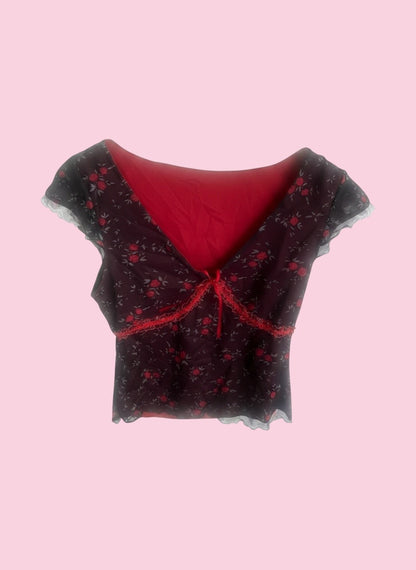 Y2K Cami Red Rose