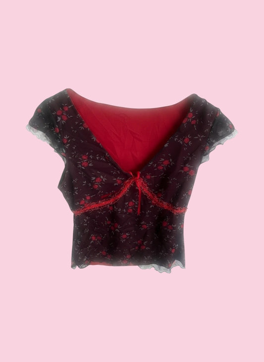 Y2K Cami Red Rose