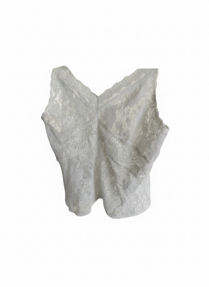 Y2K Cami White Lace Texture