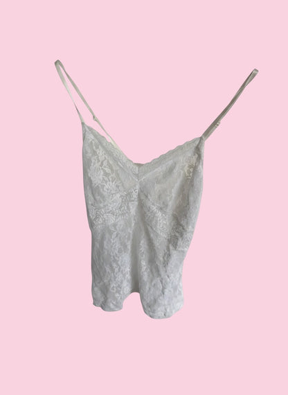 Y2K Cami White Lace