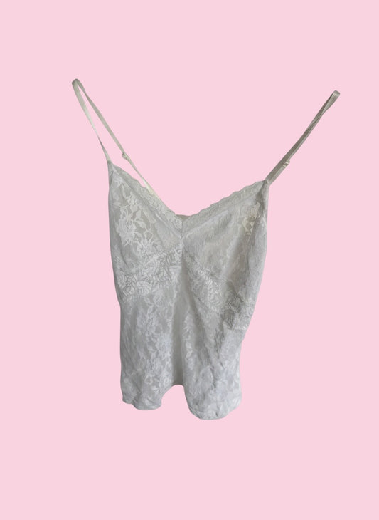 Y2K Cami White Lace